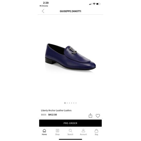 Giuseppe Zanotti Navy Loafers with Gold Anchor Detail - Picture 10 of 10